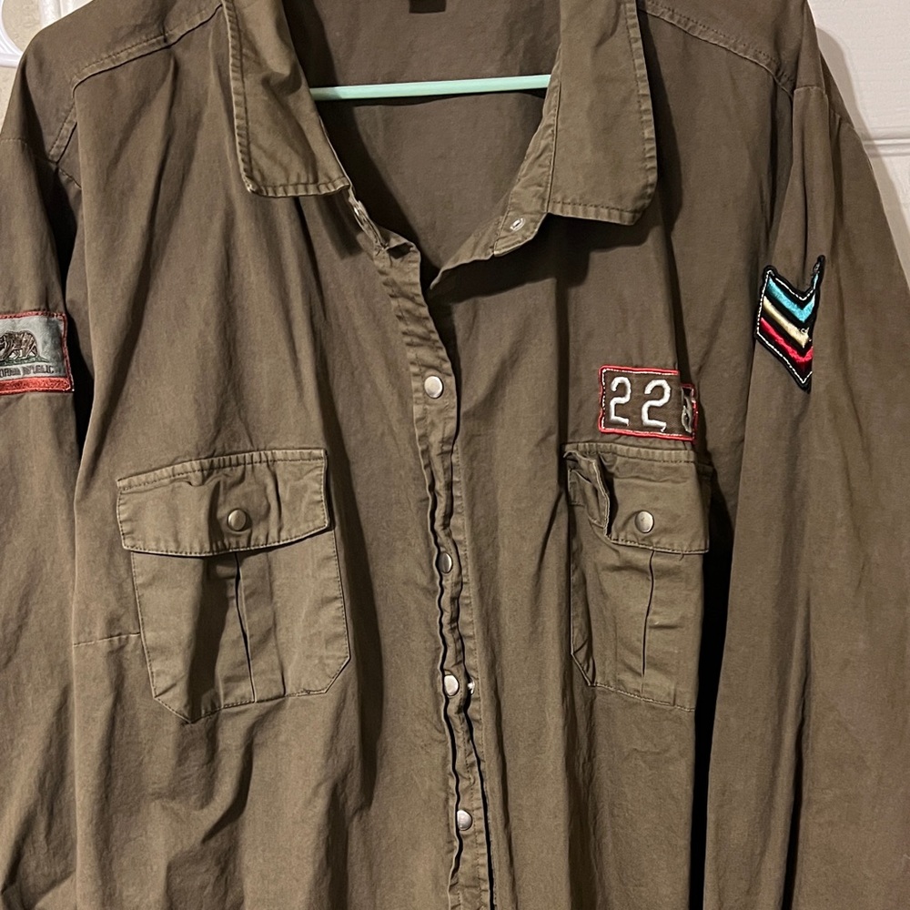 Women’s  Olive Green Military Shirt